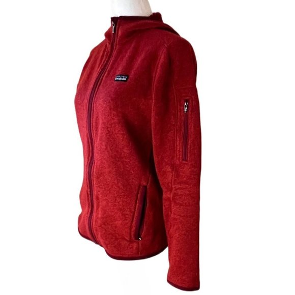 Patagonia Women"s Red Zipped Pockets Casual Long Sleeve Full Zip Hoodie  Size XS - Picture 5 of 8